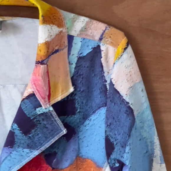 Simply Art by Dolcezza multicolor blazer size M medium artsy abstract button - Picture 3 of 7
